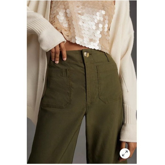 Anthropologie The Colette Cropped Wide-Leg Pants by Maeve - Picture 2 of 11